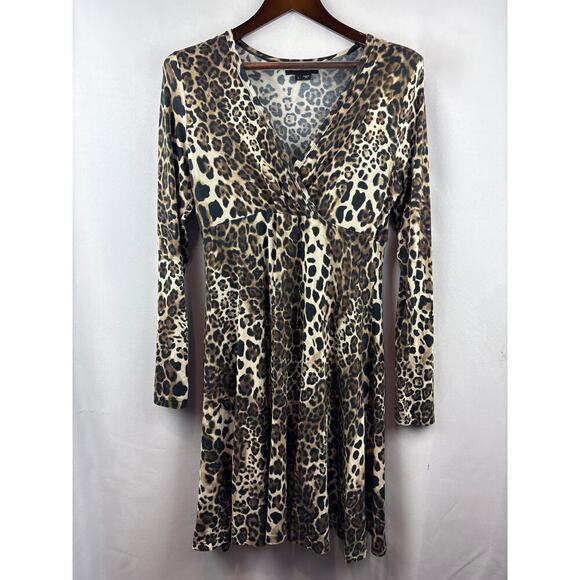 Karen Kane Dresses & Skirts - Women’s Karen Kane Large Cheetah Print Midi Wrap Style Dress